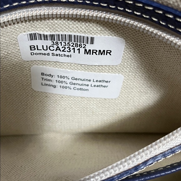 Dooney & Bourke Royal Blue Leather Satchel and Pouch - Picture 6 of 9